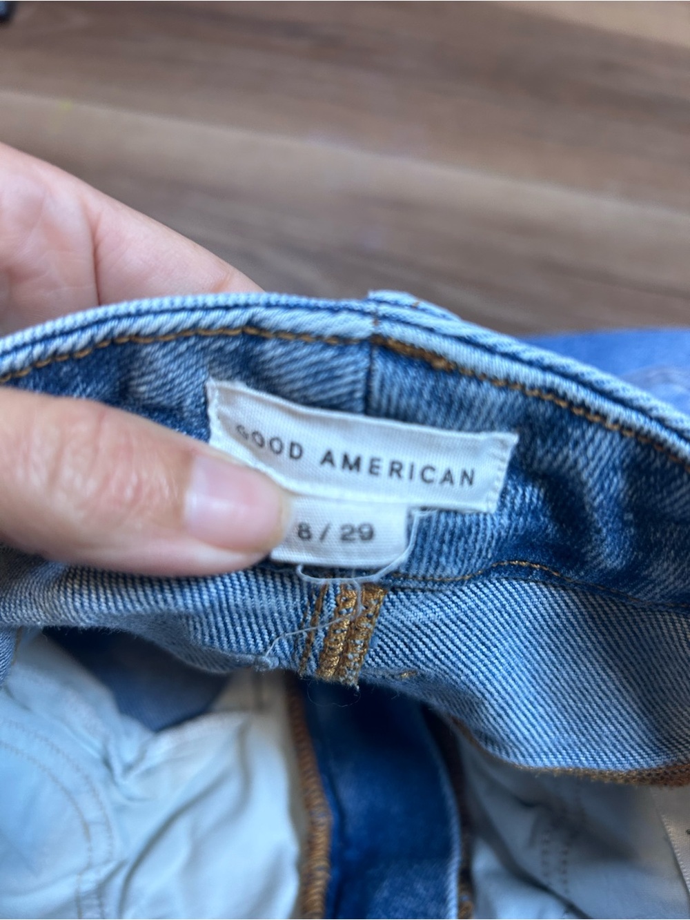 Good American Good waist Crop palazzo wide leg jeans size 8/29 stretch high rise - Picture 4 of 8